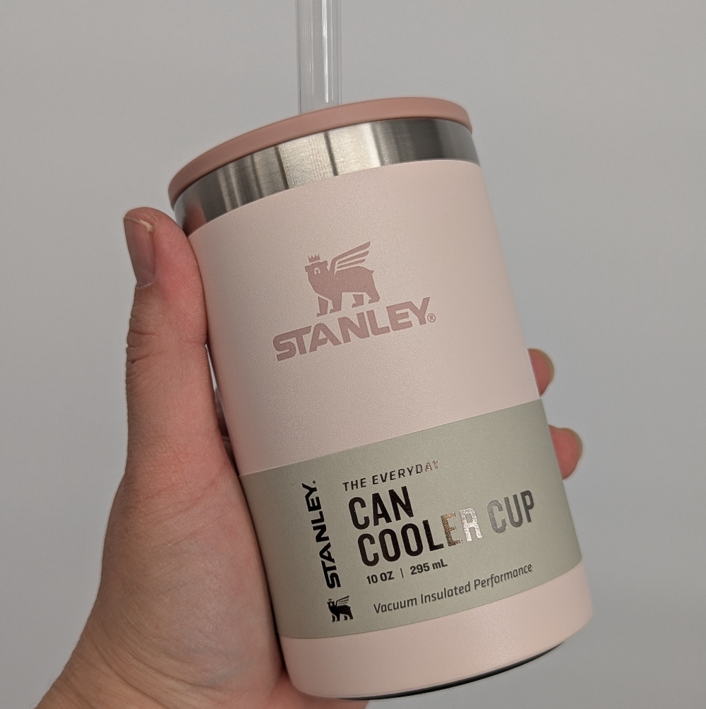New Stanley The Everyday Can Cooler Cup With Lid 10oz Rose Quartz Pink 🌸